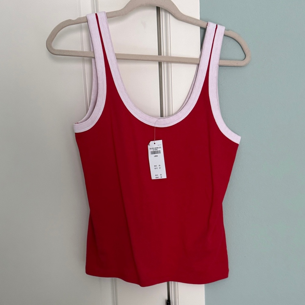 Abercrombie & Fitch Red Tank with White Trim